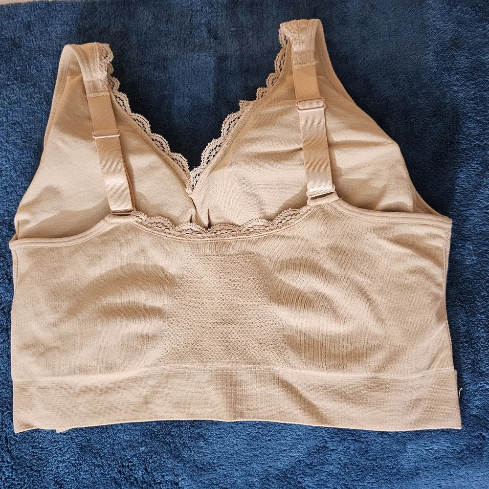 NWOT 2X Comfy Corset Bra Nude - Picture 6 of 7